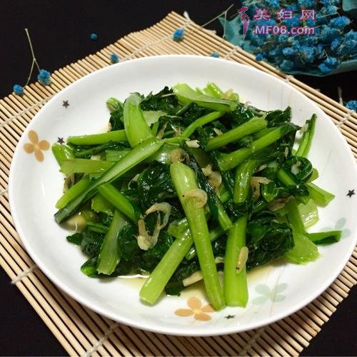 海米炒油菜的做法