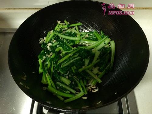 海米炒油菜的做法
