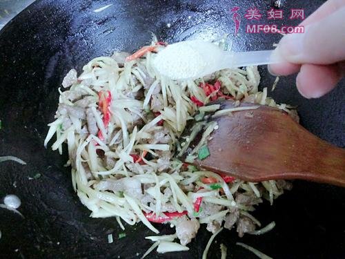 肉丝炒子姜的做法
