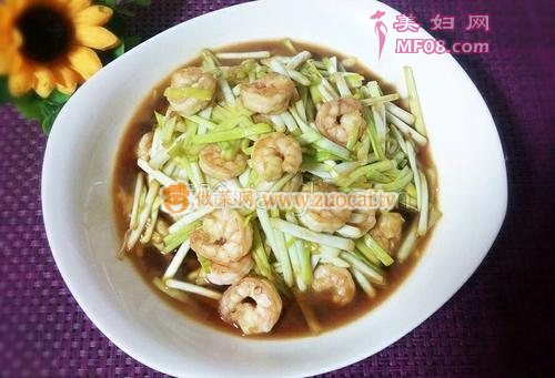 虾仁炒蒜黄的做法