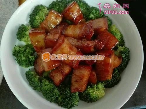 红烧肉炝西蓝花的做法