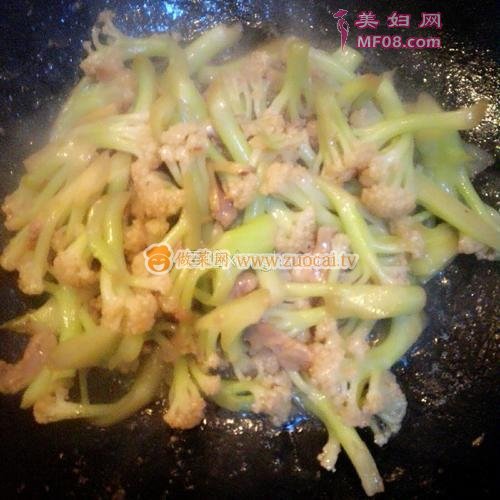 有机菜花炒肉的做法