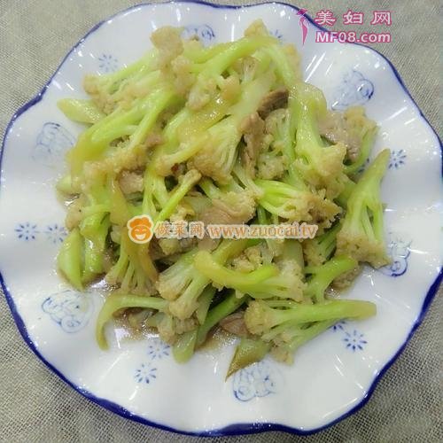 有机菜花炒肉的做法