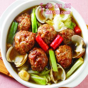 蛤蜊肉丸煲