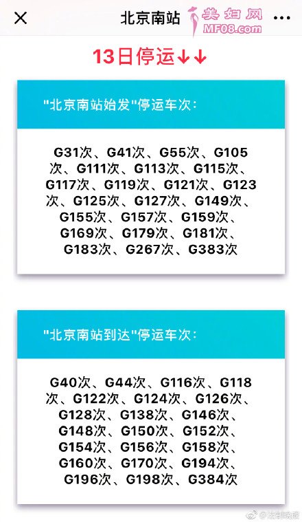 因设备故障 北京南站23趟列车停运