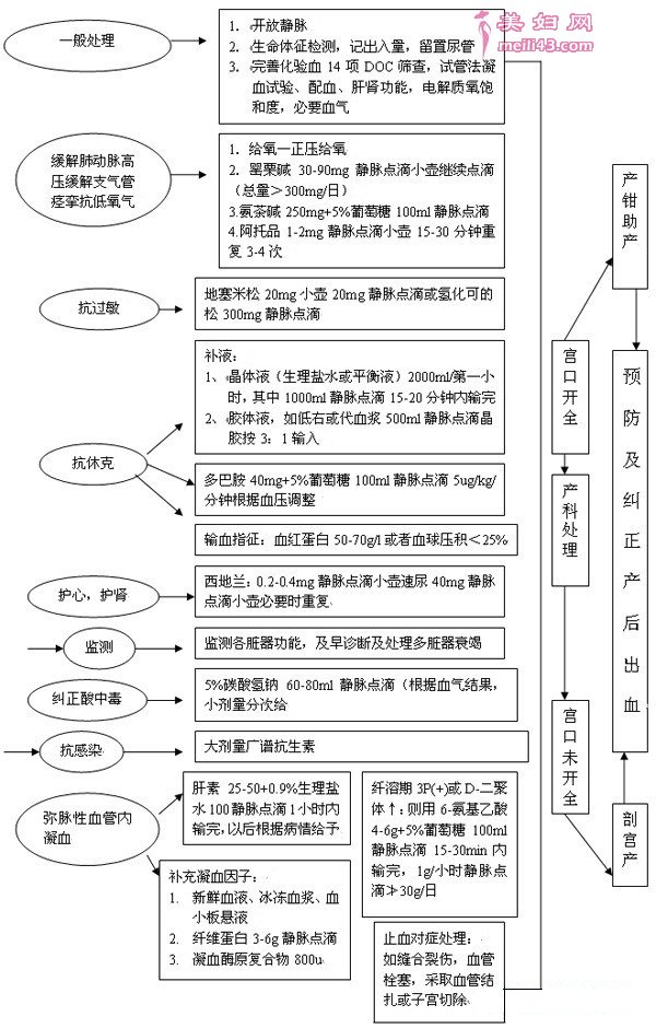 羊水栓塞抢救流程图